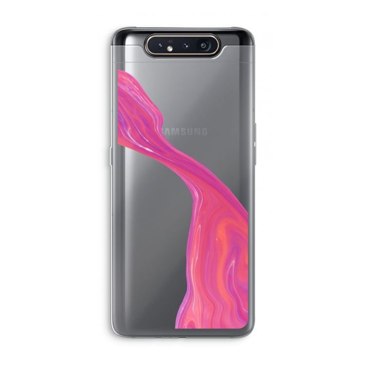 Paarse stroom: Samsung Galaxy A80 Transparant Hoesje