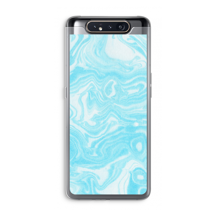 Waterverf blauw: Samsung Galaxy A80 Transparant Hoesje