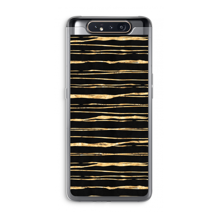 Gouden strepen: Samsung Galaxy A80 Transparant Hoesje