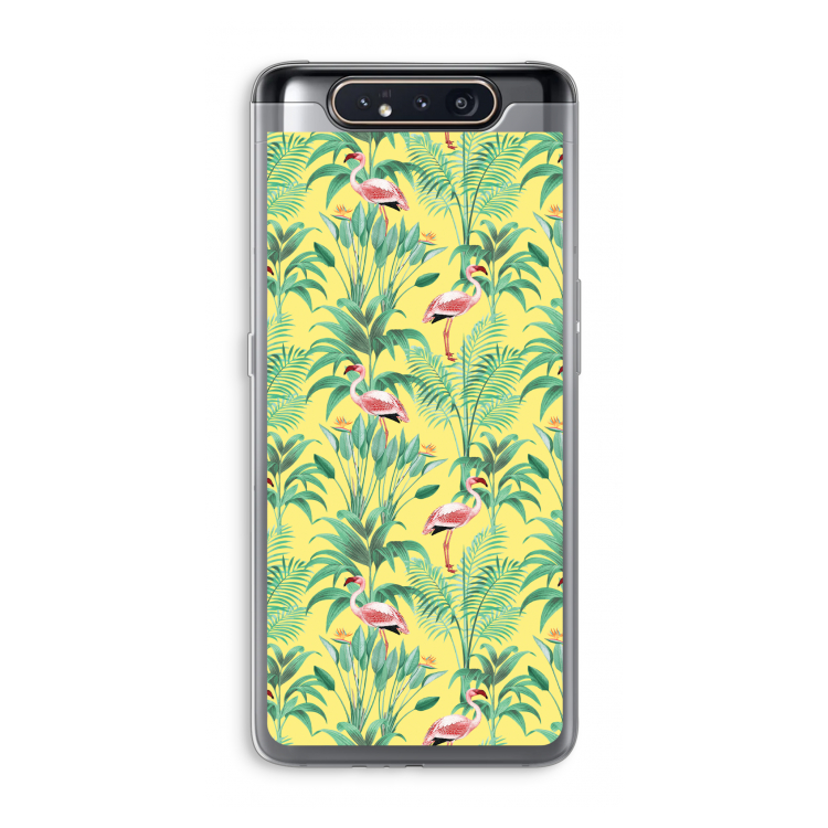 Flamingo party: Samsung Galaxy A80 Transparant Hoesje