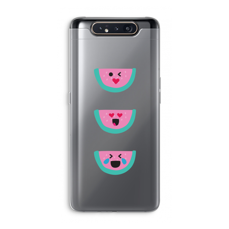 Smiley watermeloen: Samsung Galaxy A80 Transparant Hoesje