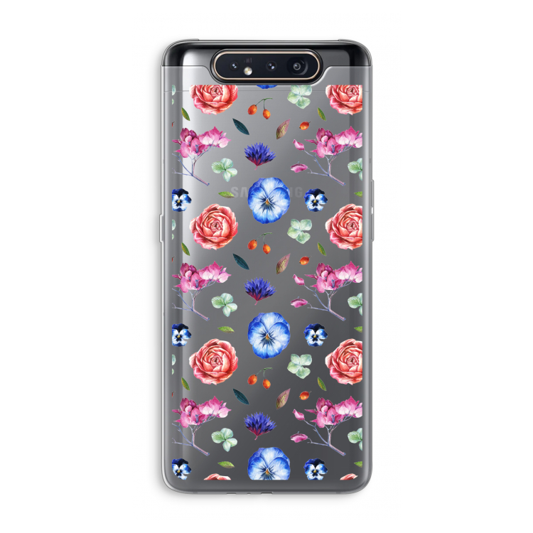 Bloemetjes: Samsung Galaxy A80 Transparant Hoesje