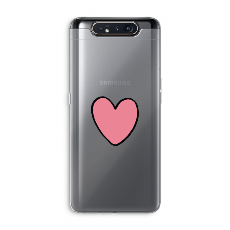 Hartje: Samsung Galaxy A80 Transparant Hoesje