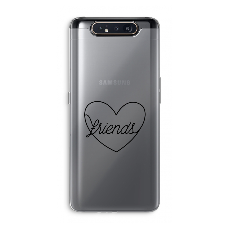 Friends heart black: Samsung Galaxy A80 Transparant Hoesje
