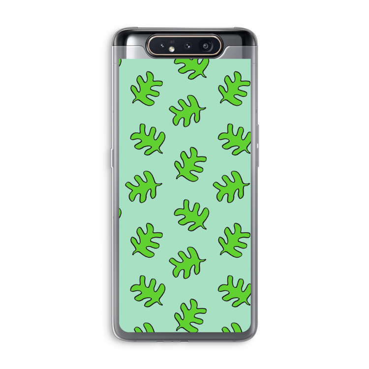 Groene blaadjes: Samsung Galaxy A80 Transparant Hoesje