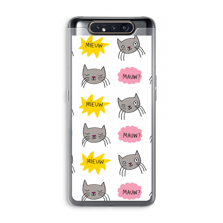 Meow: Samsung Galaxy A80 Transparant Hoesje
