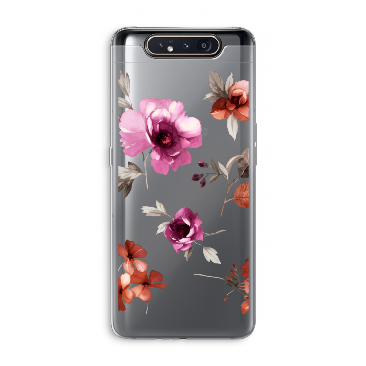 Geschilderde bloemen: Samsung Galaxy A80 Transparant Hoesje