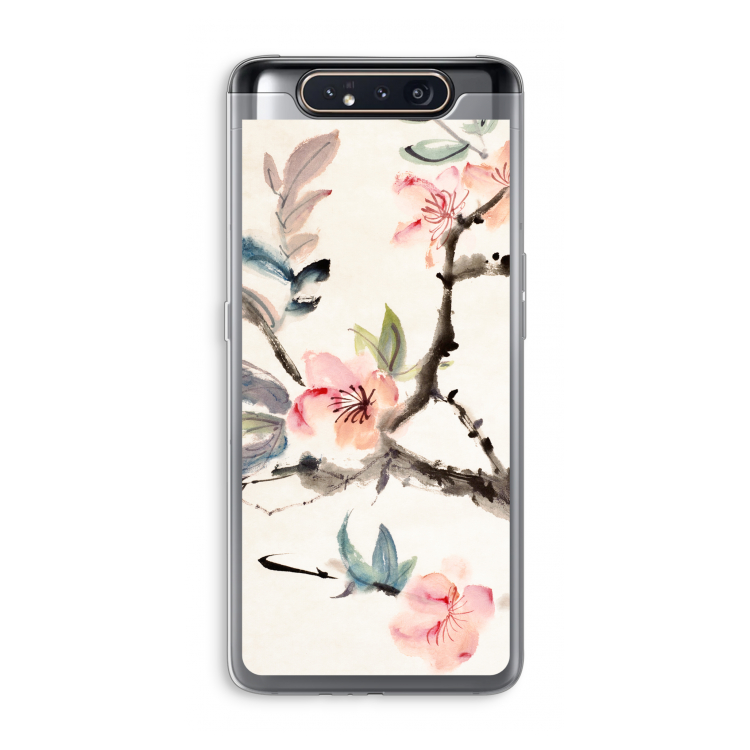 Japanse bloemen: Samsung Galaxy A80 Transparant Hoesje