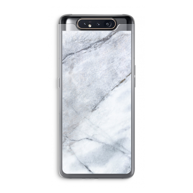 Witte marmer: Samsung Galaxy A80 Transparant Hoesje