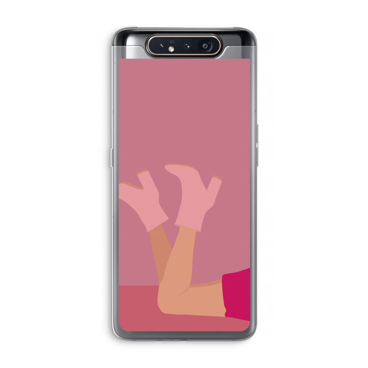 Pink boots: Samsung Galaxy A80 Transparant Hoesje