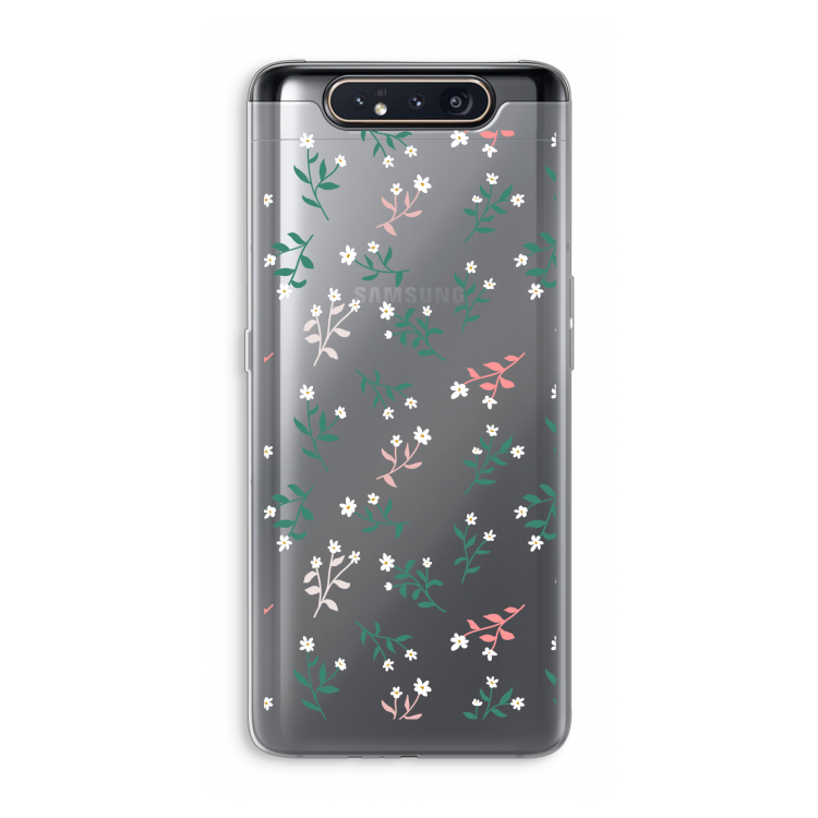 Small white flowers: Samsung Galaxy A80 Transparant Hoesje