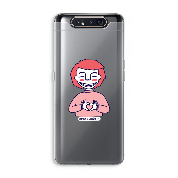 Hartje: Samsung Galaxy A80 Transparant Hoesje
