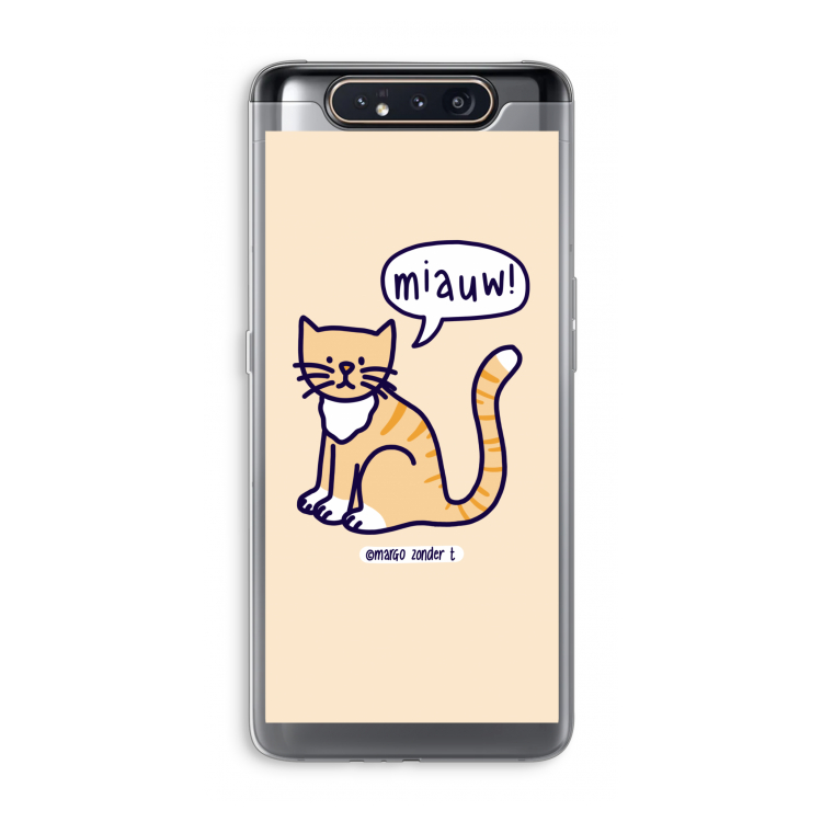 Miauw: Samsung Galaxy A80 Transparant Hoesje