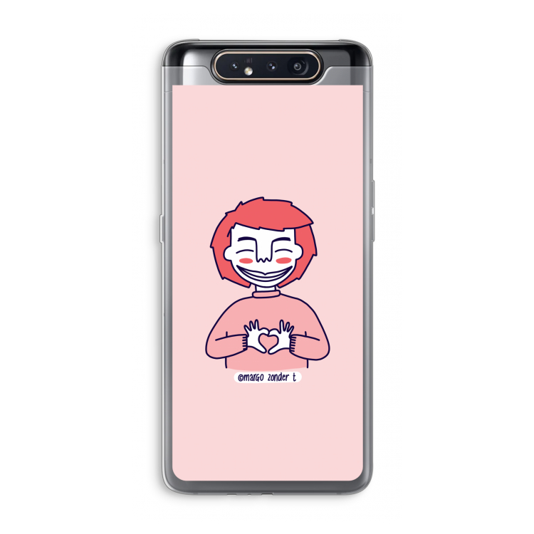 Hartje: Samsung Galaxy A80 Transparant Hoesje