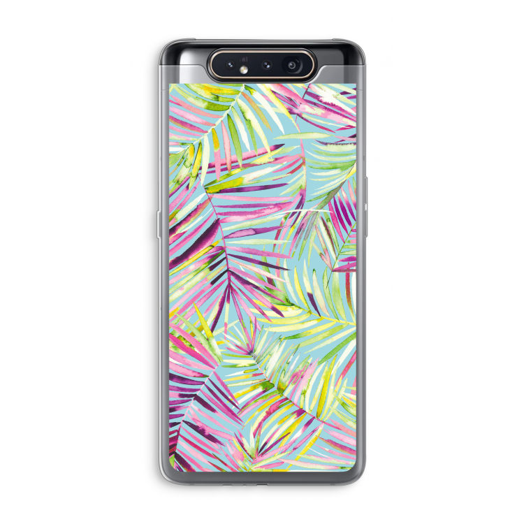 Tropical Palms Blue: Samsung Galaxy A80 Transparant Hoesje