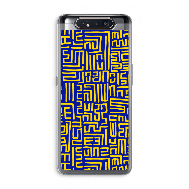 Majorelle Blue Print: Samsung Galaxy A80 Transparant Hoesje