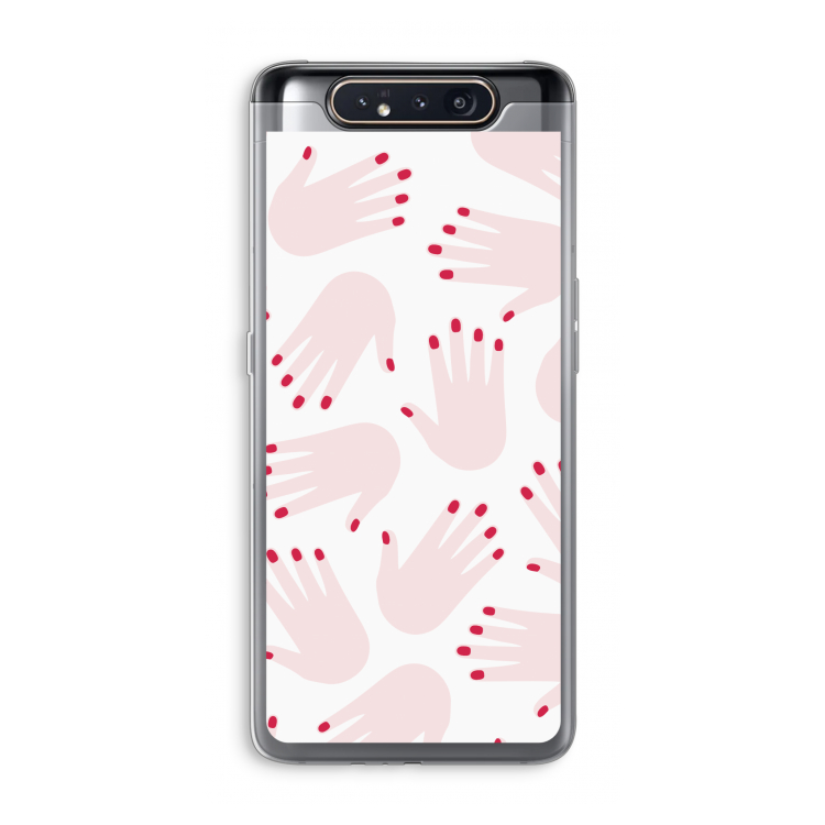 Hands pink: Samsung Galaxy A80 Transparant Hoesje