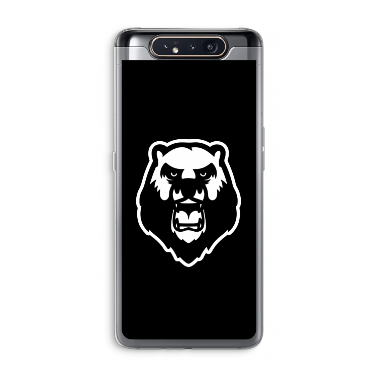 Angry Bear (black): Samsung Galaxy A80 Transparant Hoesje