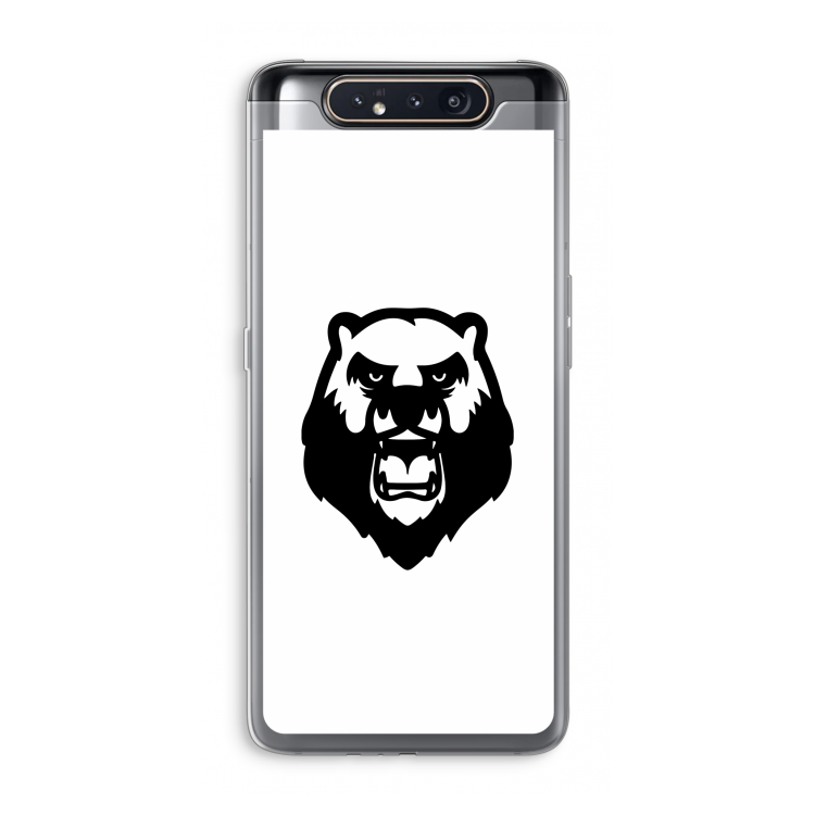 Angry Bear (white): Samsung Galaxy A80 Transparant Hoesje