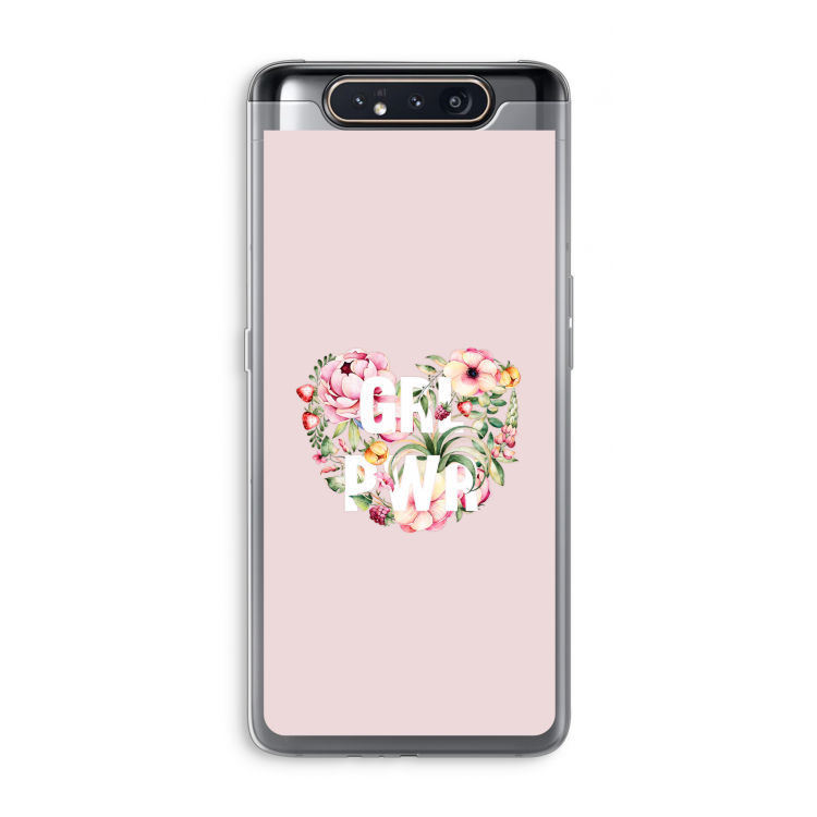 GRL PWR Flower: Samsung Galaxy A80 Transparant Hoesje