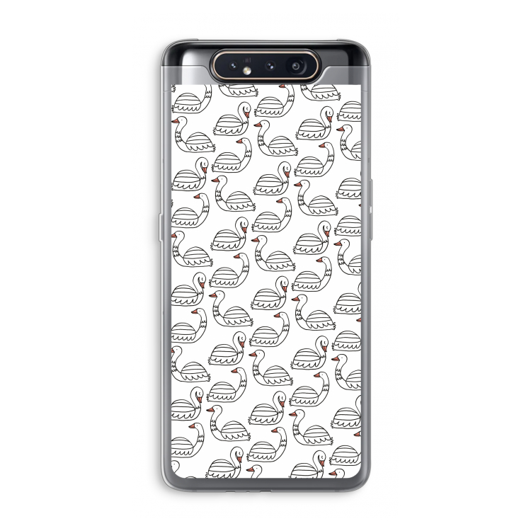 Zwanen: Samsung Galaxy A80 Transparant Hoesje