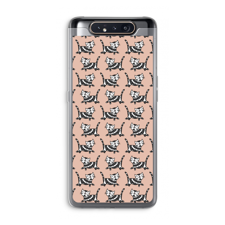Zwarte poes: Samsung Galaxy A80 Transparant Hoesje