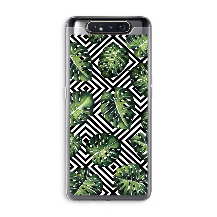 Geometrische jungle: Samsung Galaxy A80 Transparant Hoesje