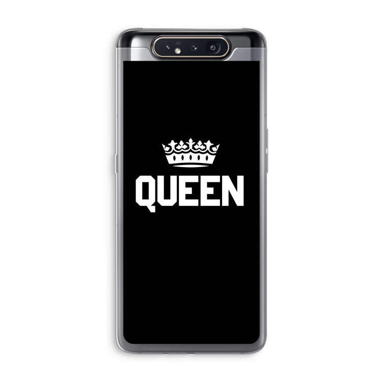 Queen zwart: Samsung Galaxy A80 Transparant Hoesje