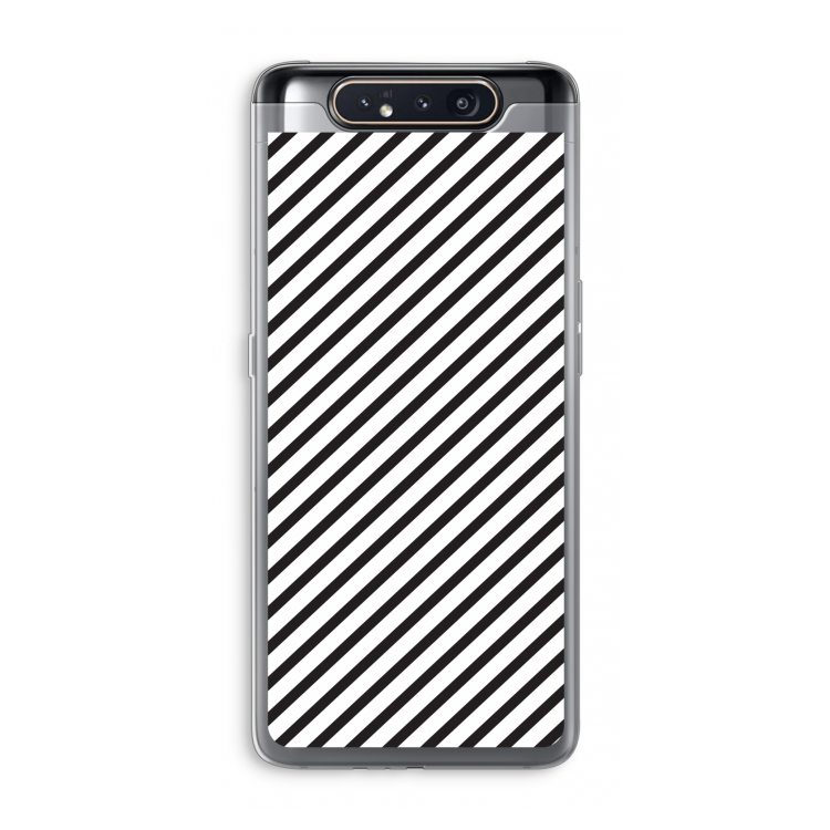 Strepen zwart-wit: Samsung Galaxy A80 Transparant Hoesje