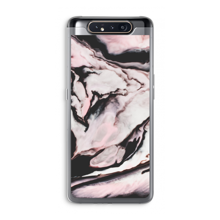 Roze stroom: Samsung Galaxy A80 Transparant Hoesje