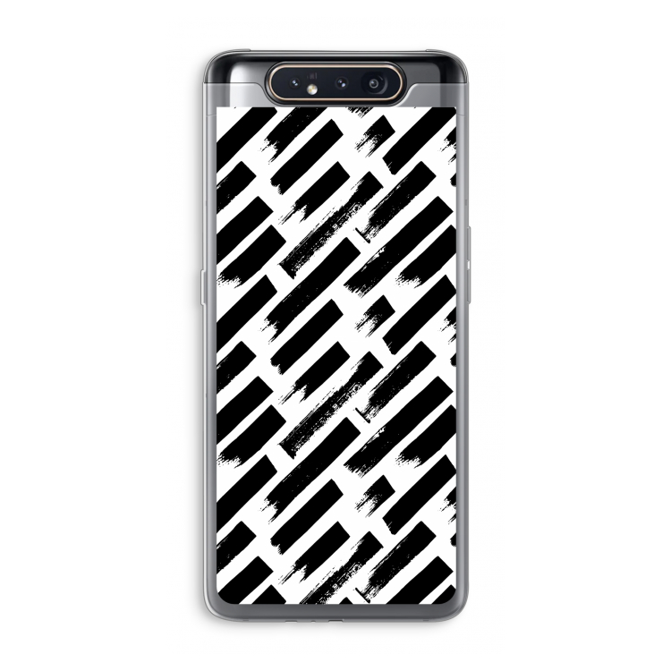 Zwarte vegen: Samsung Galaxy A80 Transparant Hoesje