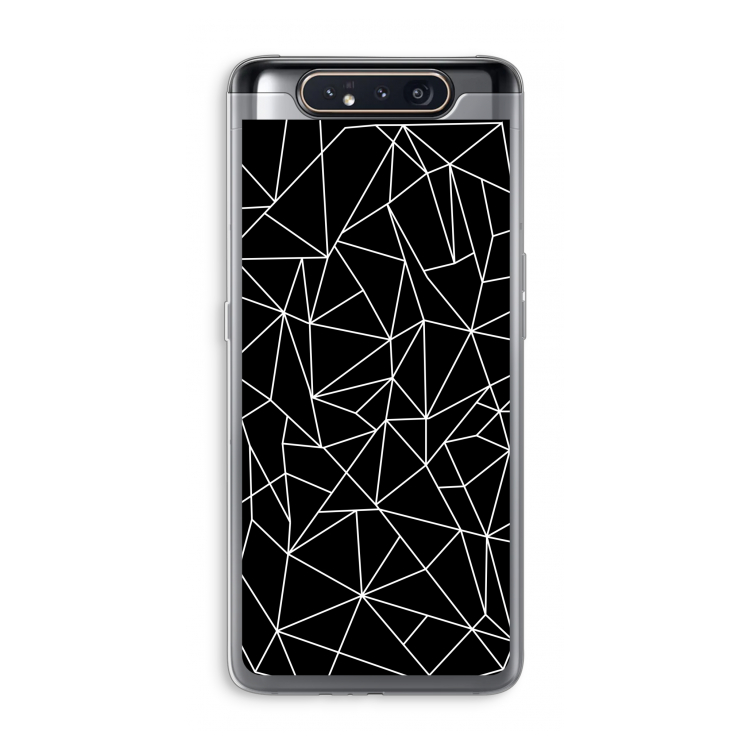Geometrische lijnen wit: Samsung Galaxy A80 Transparant Hoesje