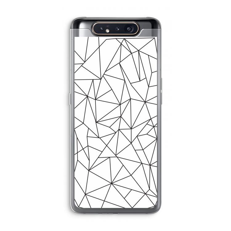 Geometrische lijnen zwart: Samsung Galaxy A80 Transparant Hoesje