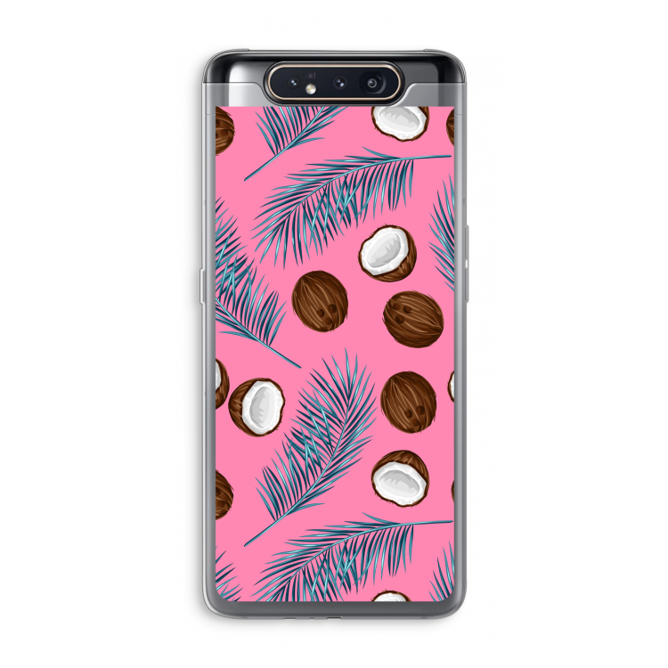 Kokosnoot roze: Samsung Galaxy A80 Transparant Hoesje