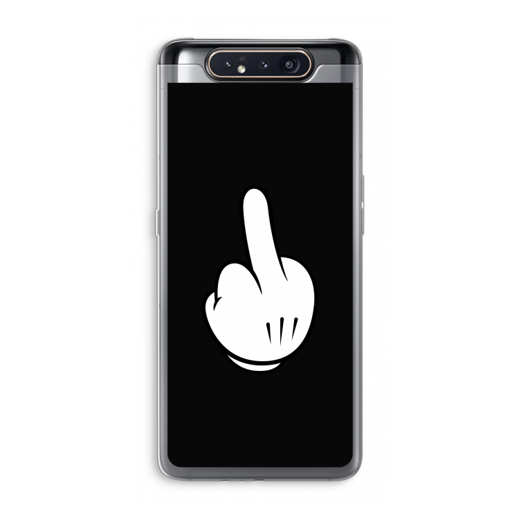 Middle finger black: Samsung Galaxy A80 Transparant Hoesje