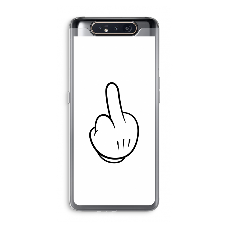 Middle finger white: Samsung Galaxy A80 Transparant Hoesje
