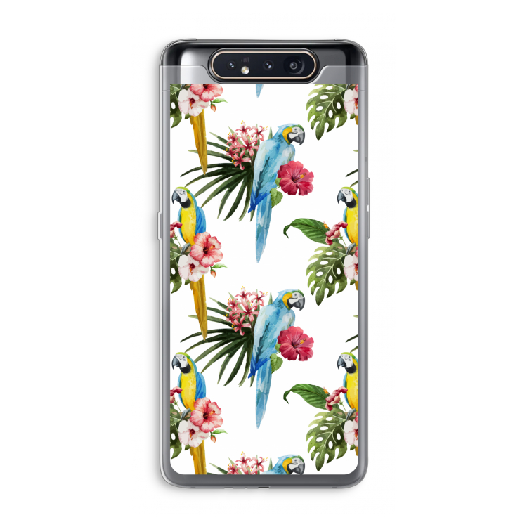 Kleurrijke papegaaien: Samsung Galaxy A80 Transparant Hoesje