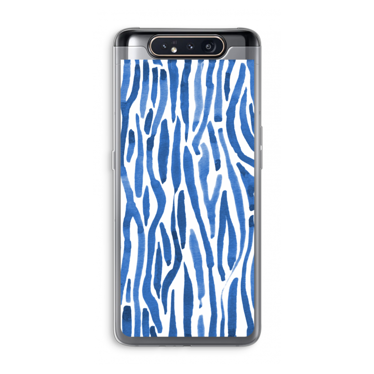 Blauwe nerven: Samsung Galaxy A80 Transparant Hoesje