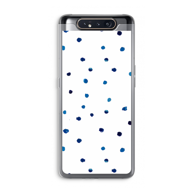 Blauwe stippen: Samsung Galaxy A80 Transparant Hoesje