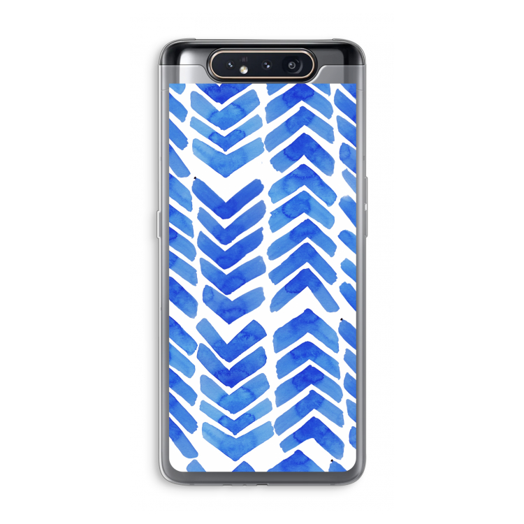 Blauwe pijlen: Samsung Galaxy A80 Transparant Hoesje