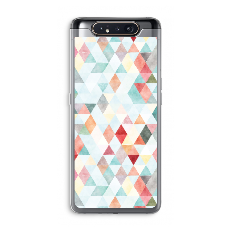 Gekleurde driehoekjes pastel: Samsung Galaxy A80 Transparant Hoesje