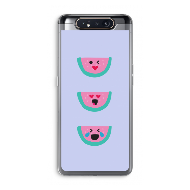 Smiley watermeloen: Samsung Galaxy A80 Transparant Hoesje