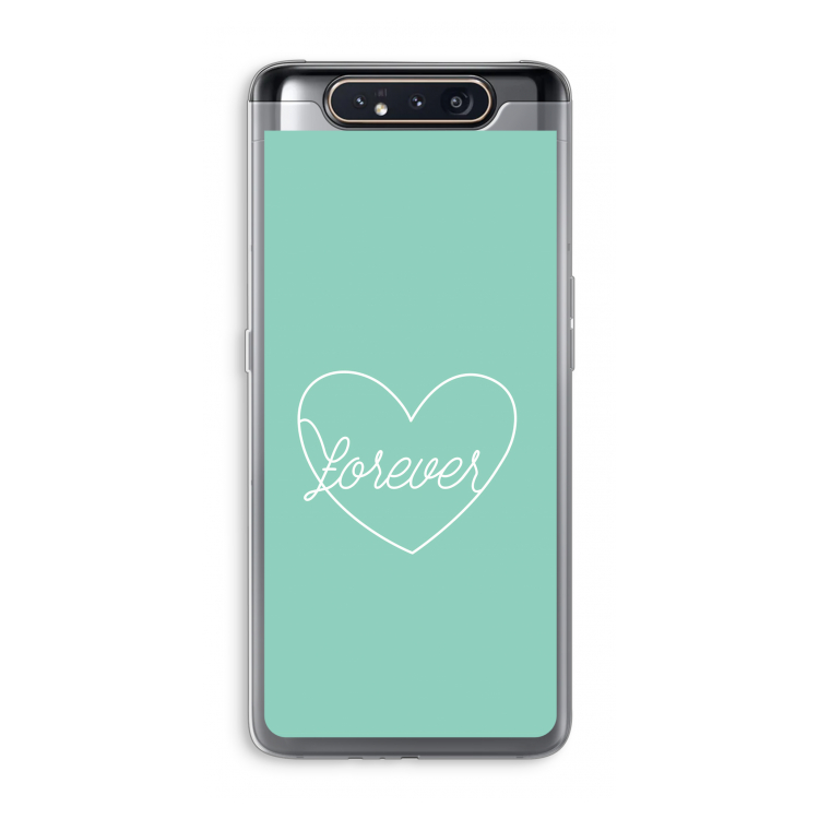 Forever heart pastel: Samsung Galaxy A80 Transparant Hoesje