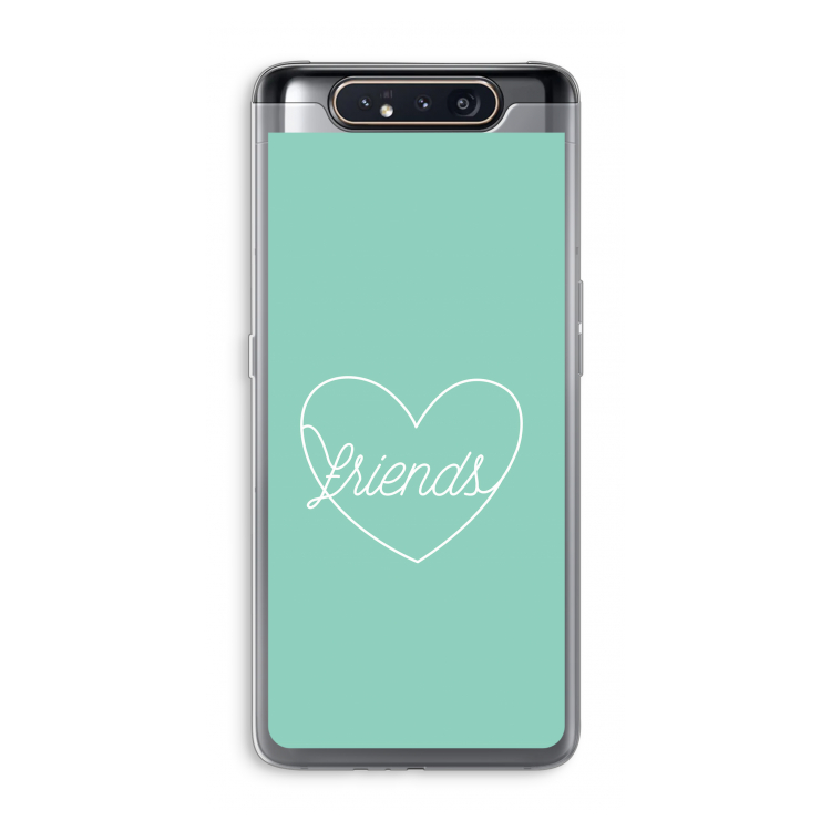 Friends heart pastel: Samsung Galaxy A80 Transparant Hoesje