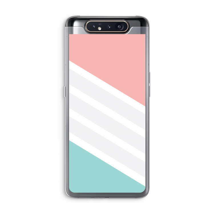 Strepen pastel: Samsung Galaxy A80 Transparant Hoesje