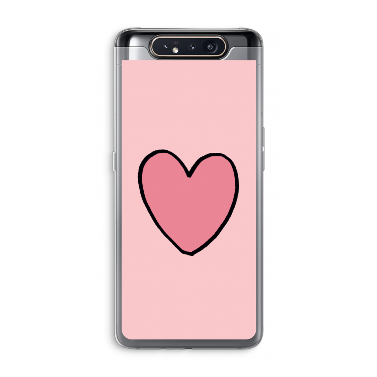 Hartje: Samsung Galaxy A80 Transparant Hoesje