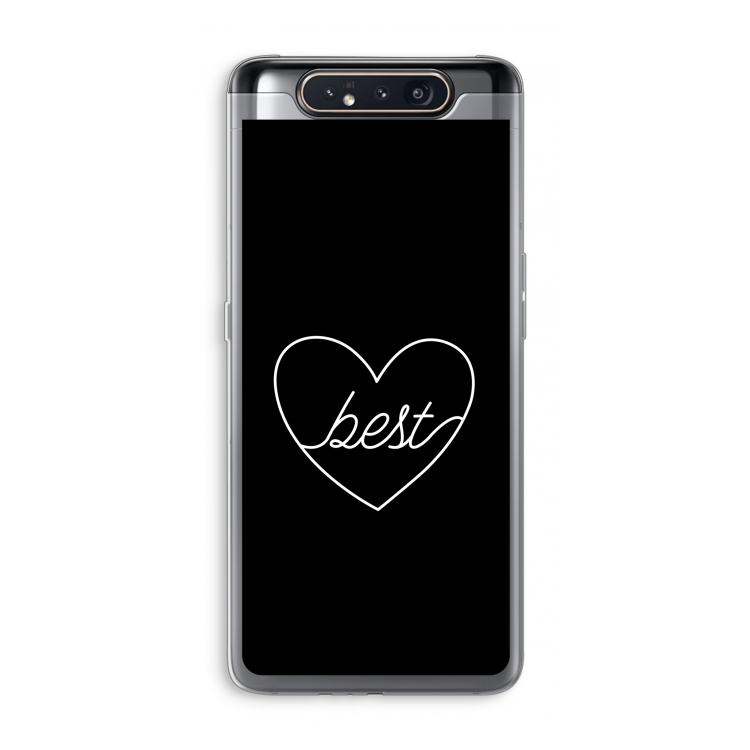 Best heart black: Samsung Galaxy A80 Transparant Hoesje