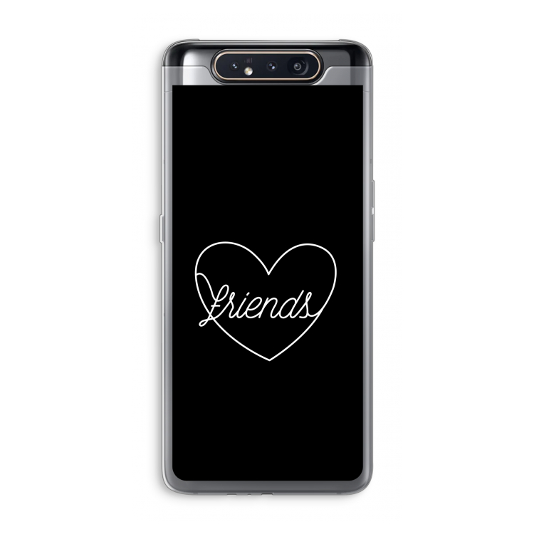 Friends heart black: Samsung Galaxy A80 Transparant Hoesje