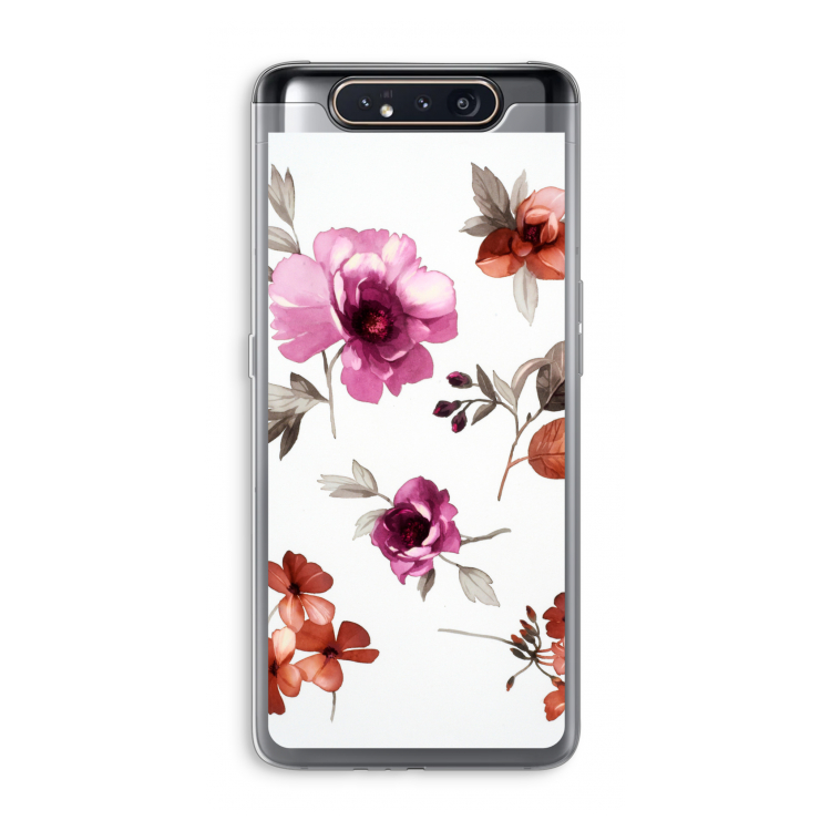 Geschilderde bloemen: Samsung Galaxy A80 Transparant Hoesje