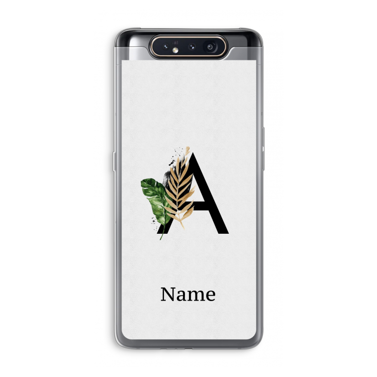 Charcoal Flora: Samsung Galaxy A80 Transparant Hoesje